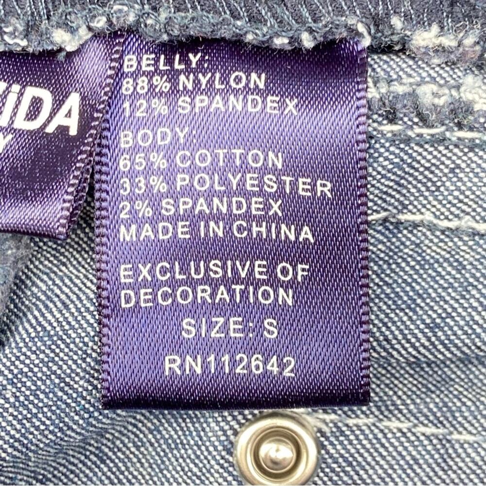 Bella Vida Maternity Over The Belly Thick Stitch Bling Stretch Capri Size Small - Picture 7 of 9